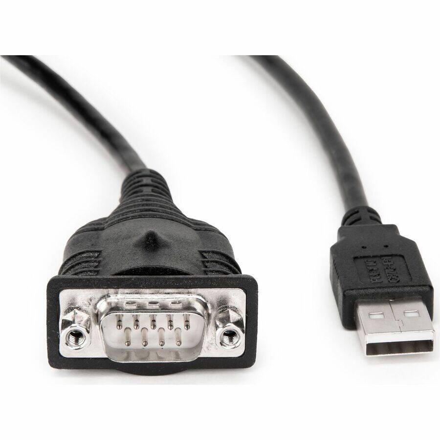 Alt View 1. Rocstor - Rocstor 1 ft USB to Serial Adapter Cable w/ COM Retention - 1 ft Serial/USB Data Transfer Cable for Notebook, Desktop - Black.