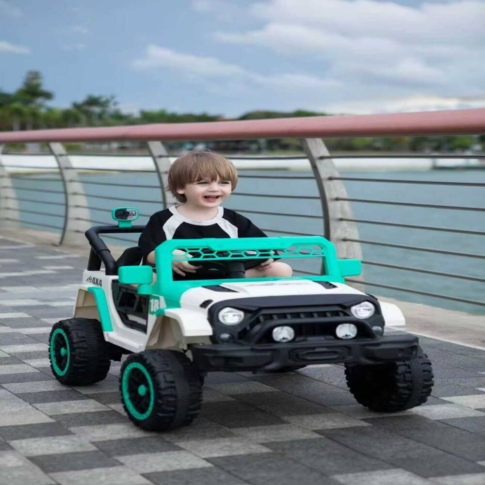 Back. Ropilly - Ropilly 12v ride on car with remote control White+Green Toddler Electric Car.