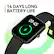 The image features a smart watch with a black band and a green circle on the face. The watch displays the time as 09:45. The watch is advertised to have a 14-day long battery life, making it a convenient and reliable choice for users.