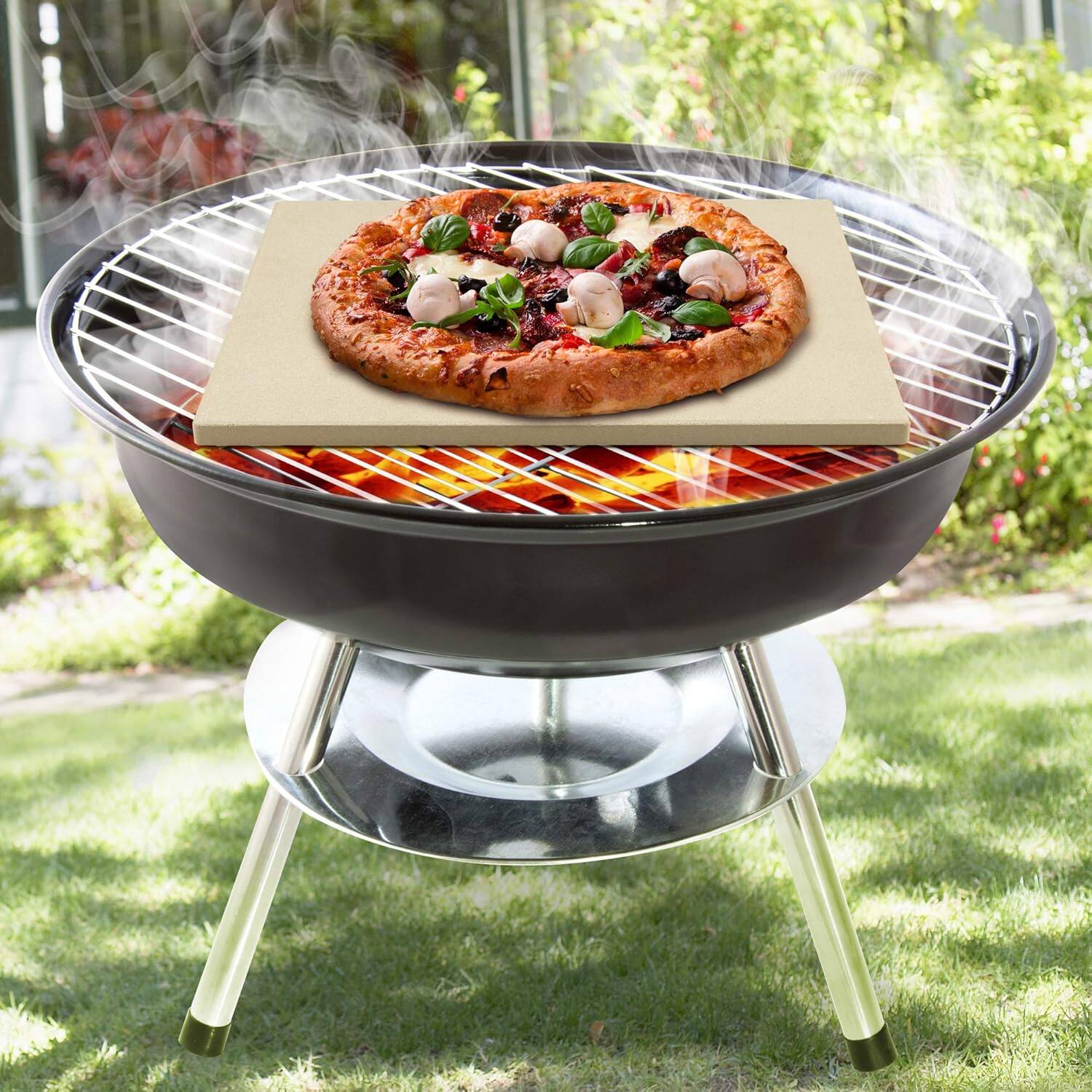 Alt View 2. Cook N Home - Cook N Home 02663  True Cordierite Pizza Grilling Baking Stone 16 inch x14 inch rectangular x 5/8-inch thickness - yellow.