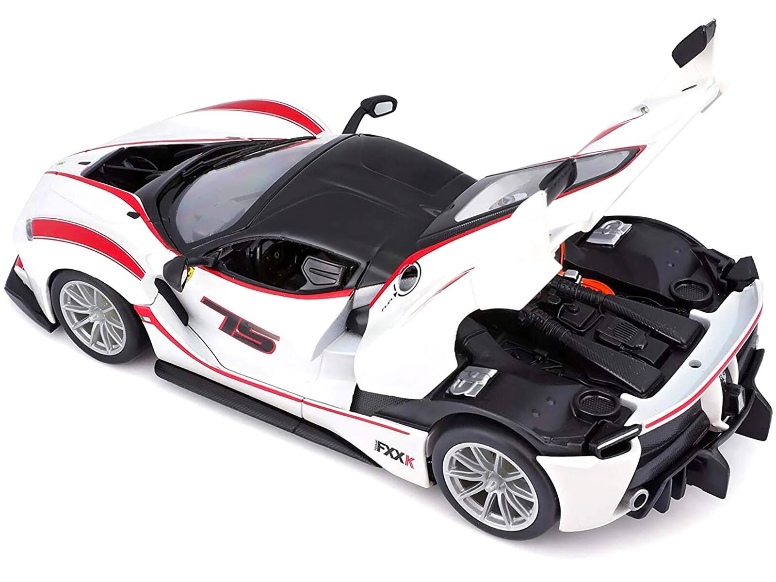 Alt View 2. Bburago - Ferrari Racing FXX-K #75 White 1/24 Diecast Model Car by Bburago.