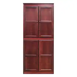 Concepts in Wood - Multi use Storage Cabinet 5 Shelves Cherry Finish - Red