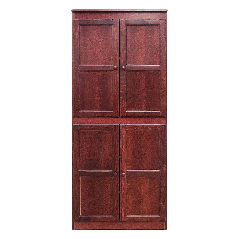 Front. Concepts in Wood - Multi use Storage Cabinet 5 Shelves Cherry Finish - Red.