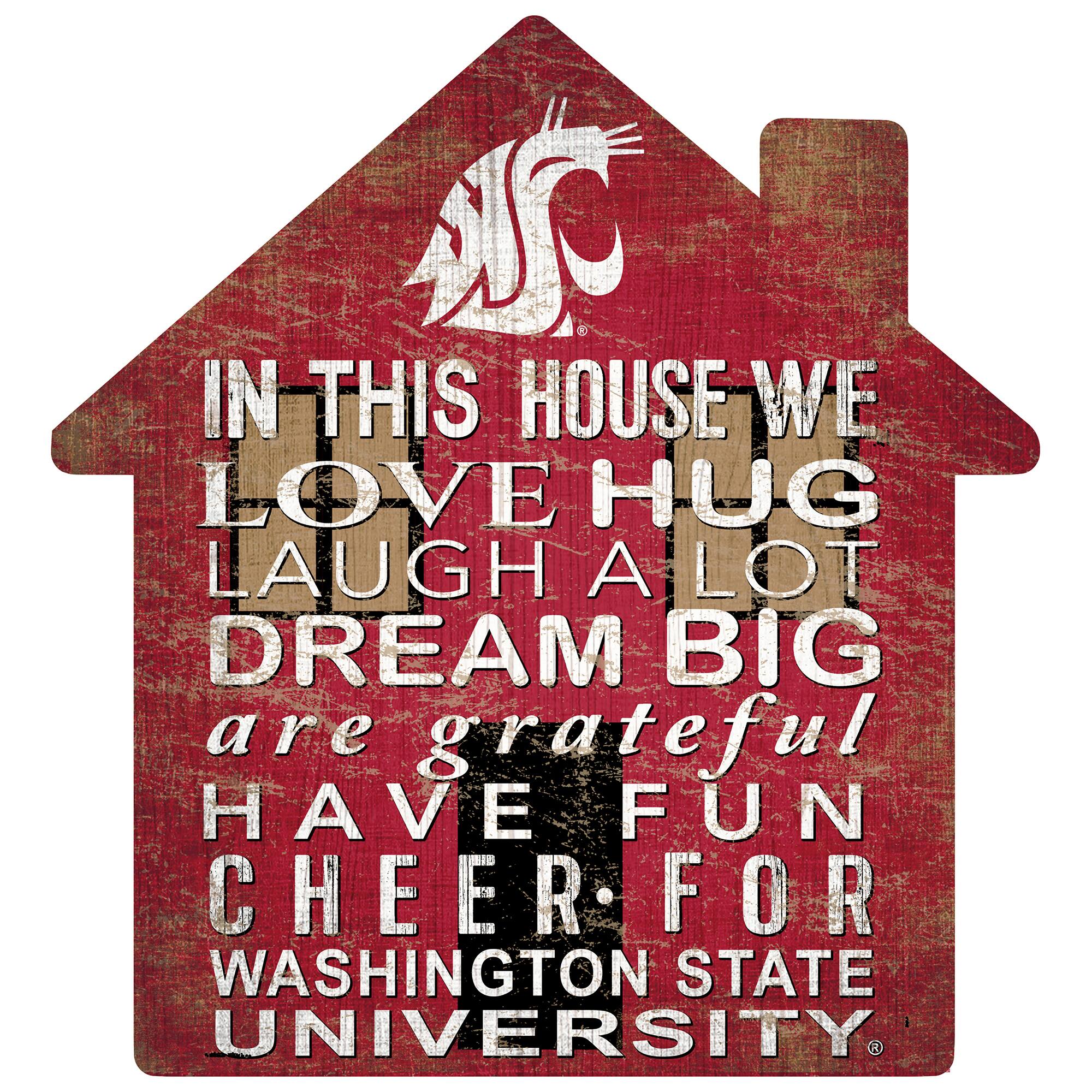 Washington State Cougars 12'' Team House Sign