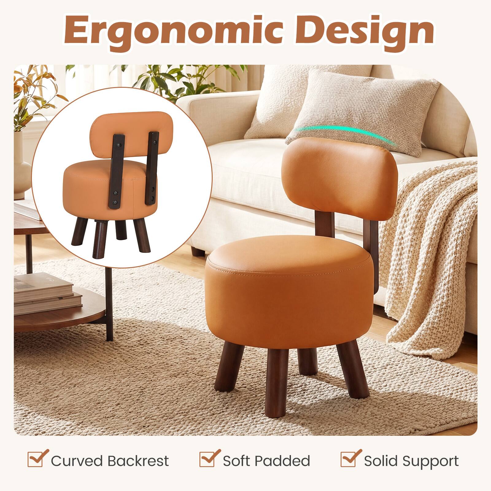 Ergonomic Design

- Curved Backrest
- Soft Padded
- Solid Support