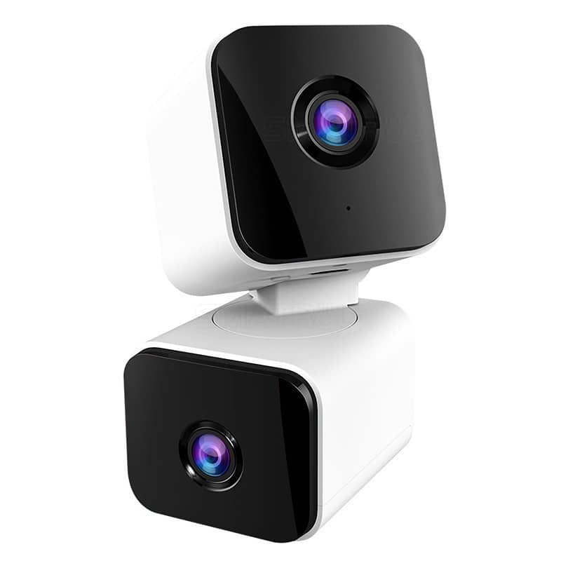 Cluzine - Tuya 4MP Dual-Lens WiFi Camera, 360° Panoramic Indoor Monitor with 3 Night Vision Modes, Motion Alarm & SD/Cloud Storage
