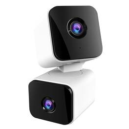 Cluzine - Tuya 4MP Dual-Lens WiFi Camera, 360° Panoramic Indoor Monitor with 3 Night Vision Modes, Motion Alarm & SD/Cloud Storage