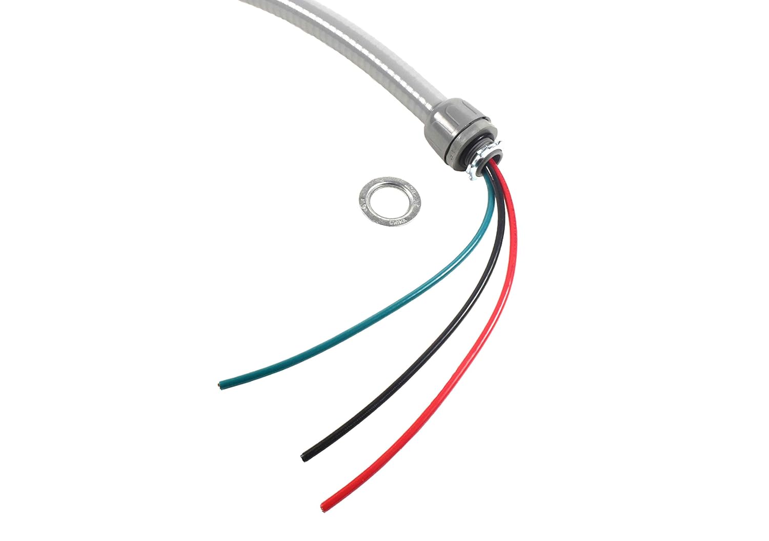 Back. HQRP - HQRP 6-ft 10-AWG 3-Conductor Non-Metallic Liquidtight A/C Whip Flexible Electrical Conduit 10-Gauge Wire 1/2-Inch - gray.