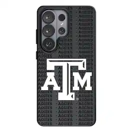 Keyscaper - NCAA - Texas A&M Aggies Text Backdrop Galaxy Magnetic Bump Case - S25 - Black