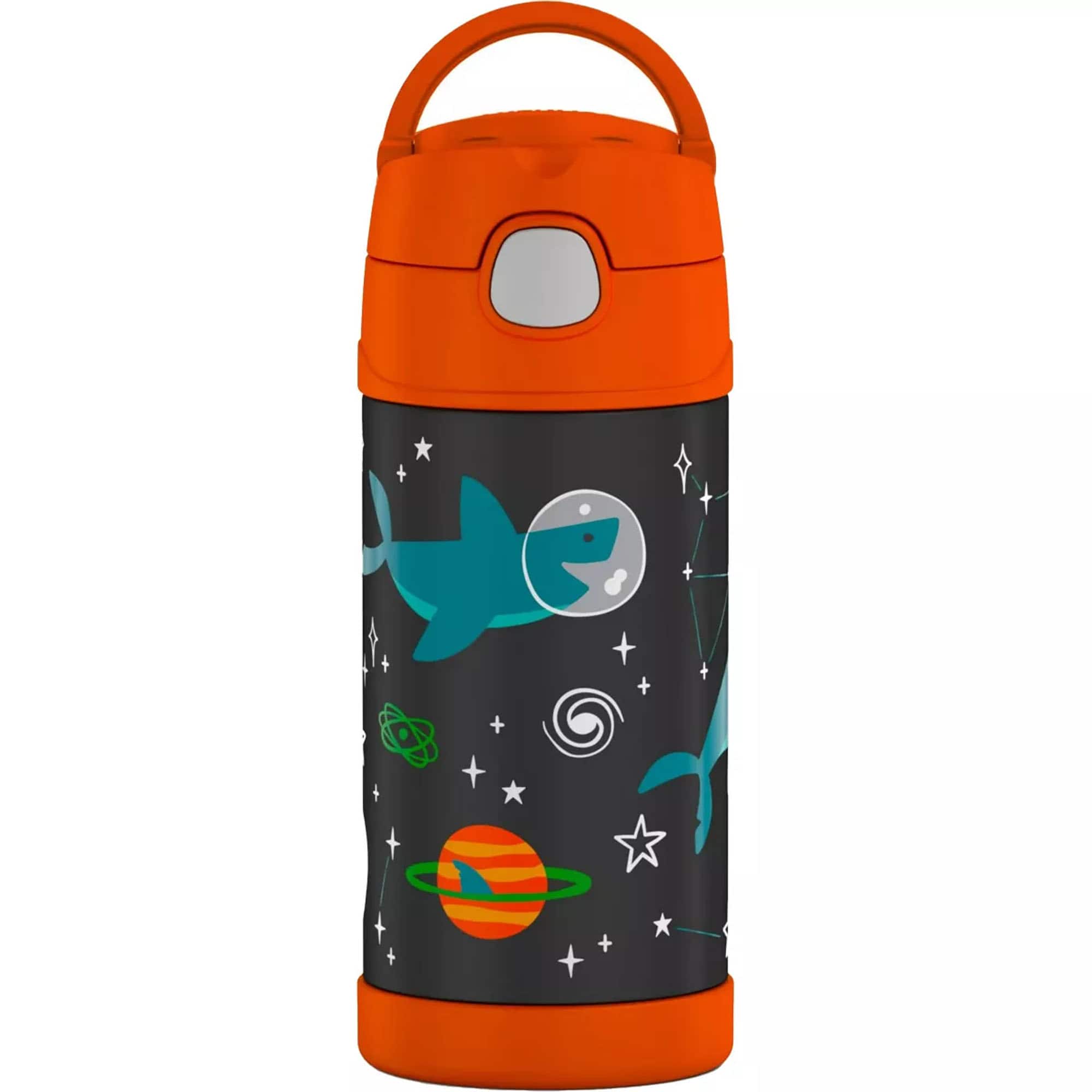 Front. Thermos - Thermos 12 oz. Kid's Funtainer Insulated Water Bottle - Space Shark - Space Shark.