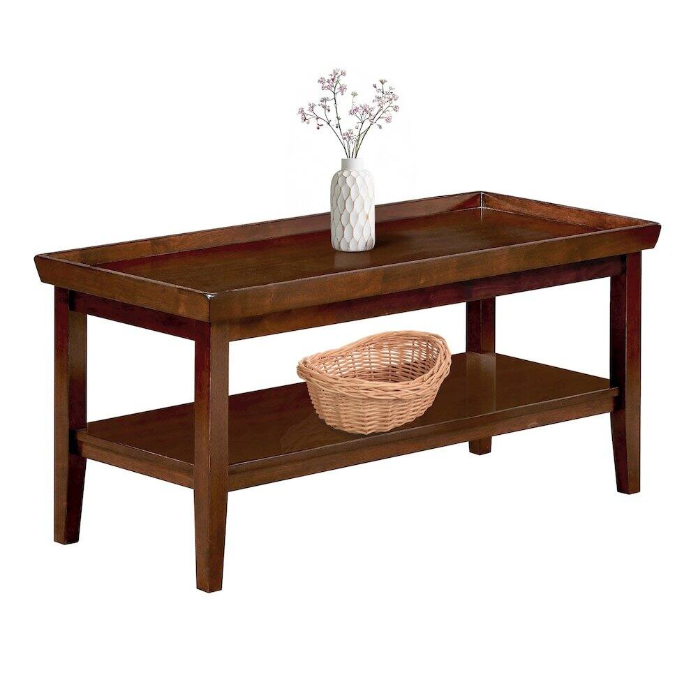 Angle. Convenience Concepts - Ledgewood Coffee Table with Shelf - Espresso.