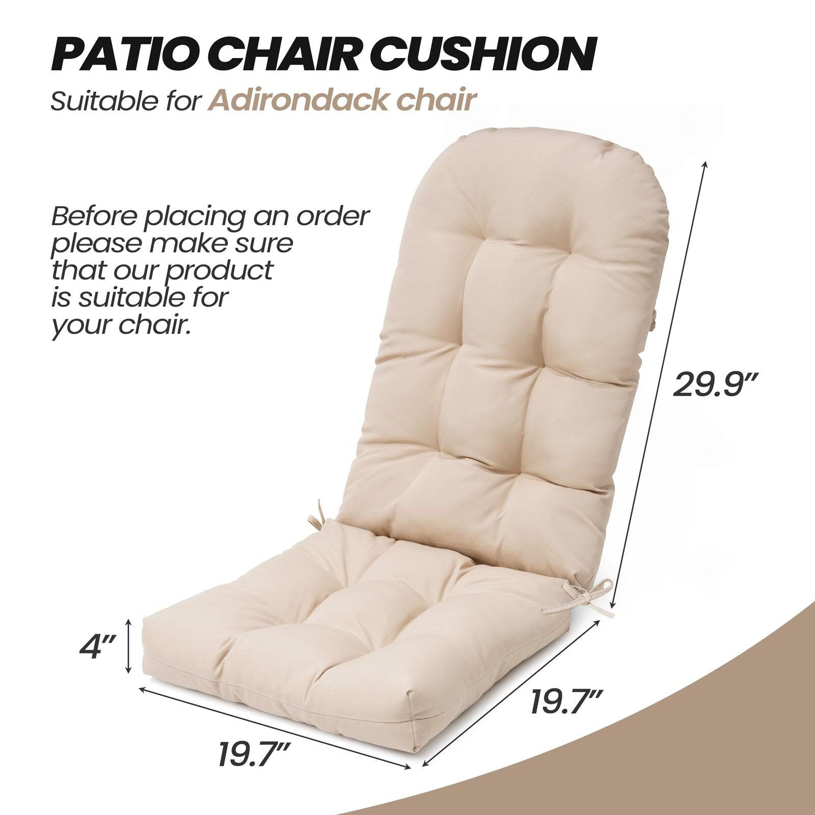 Crestlive Products - Outdoor High Back Adirondack Rocking Chair Cushions Set of 2 - Light Gray price history on PriceWatchPro