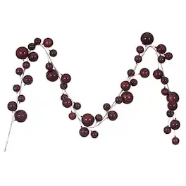 Vickerman - 10' Pearl Branch Ball Garland - Wine
