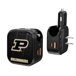 Keyscaper - Purdue Boilermakers Team Logo Dual Port USB Car & Home Charger - Multicolor