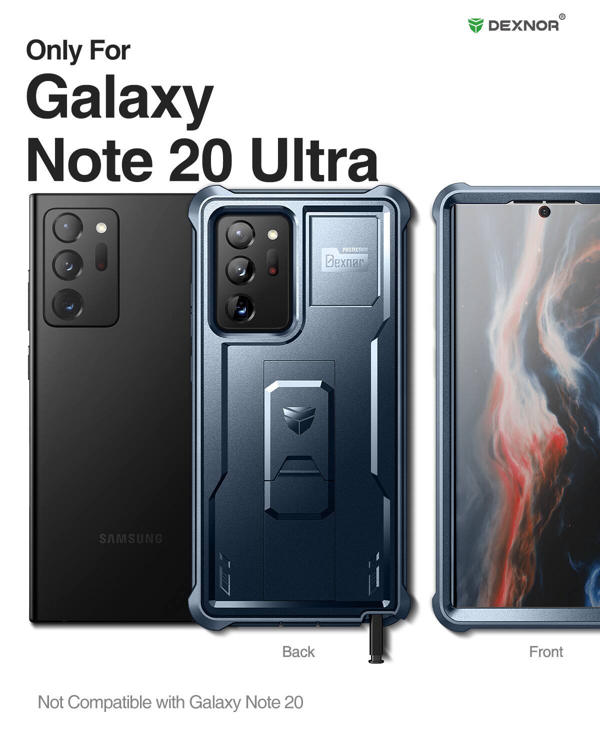 Only For Galaxy Note 20 Ultra DEXNOR Protection Dexnar SAMSUNG Back Front Not Compatible with Galaxy Note 20