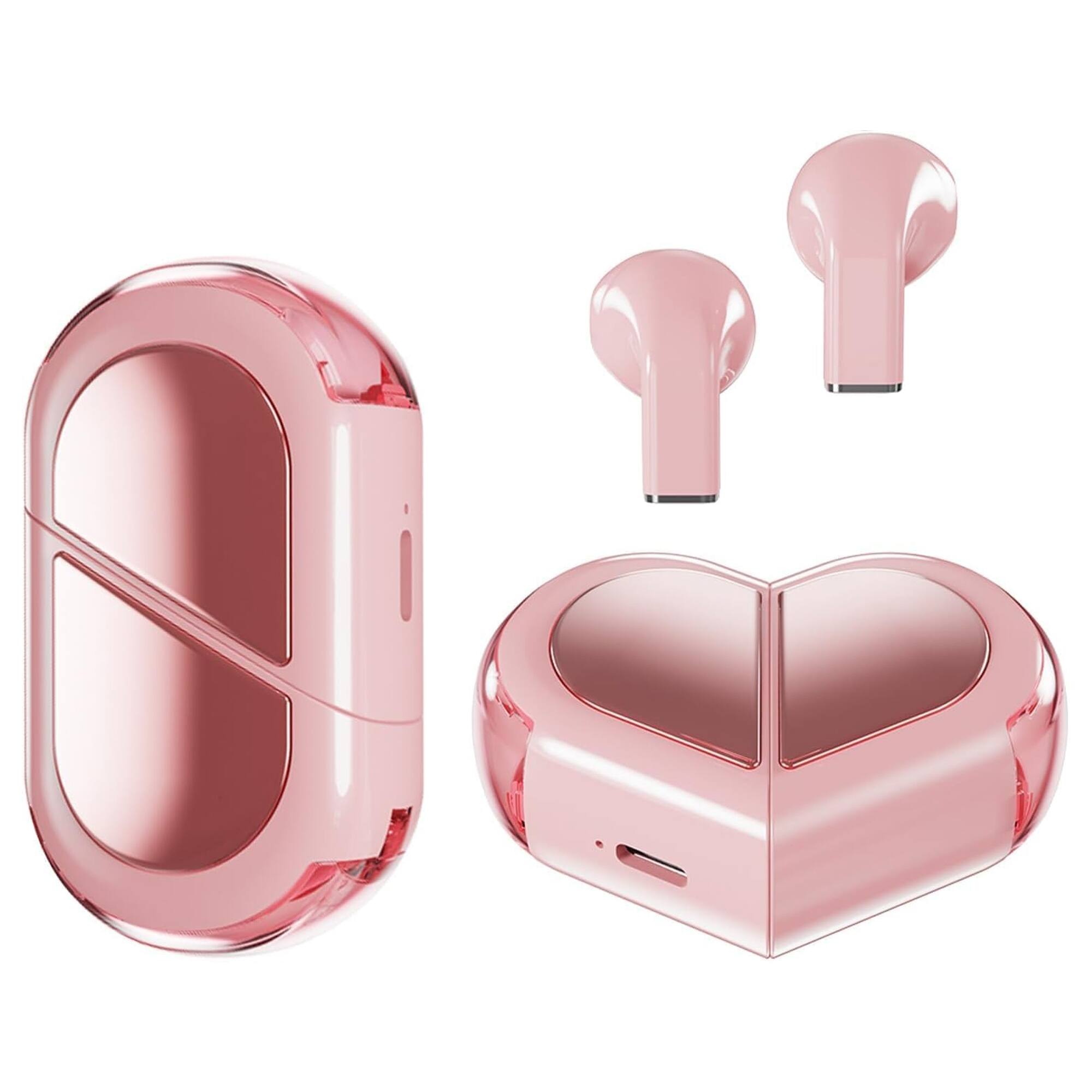 Front. YONWAY - Heart Wireless Earbud for Small Ears Canals Women, Mini Invisible Earbuds Wireless Bluetooth for iPhone Android.