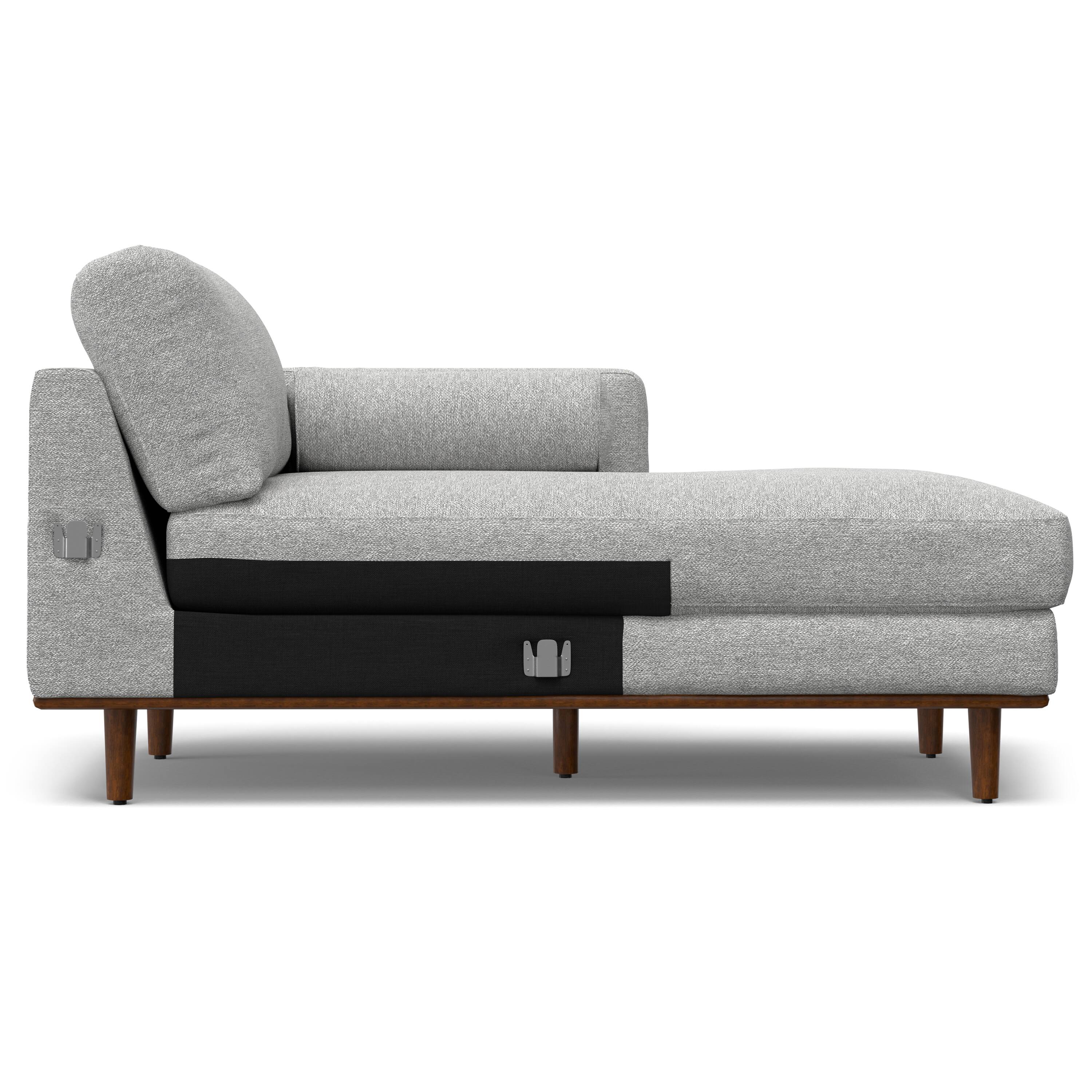 Alt View 6. Simpli Home - Morrison Mid Century Right Sectional 102 inch Wide Sofa Sectional in Mist Grey Tightly Woven Performance Fabric - Mist Grey.