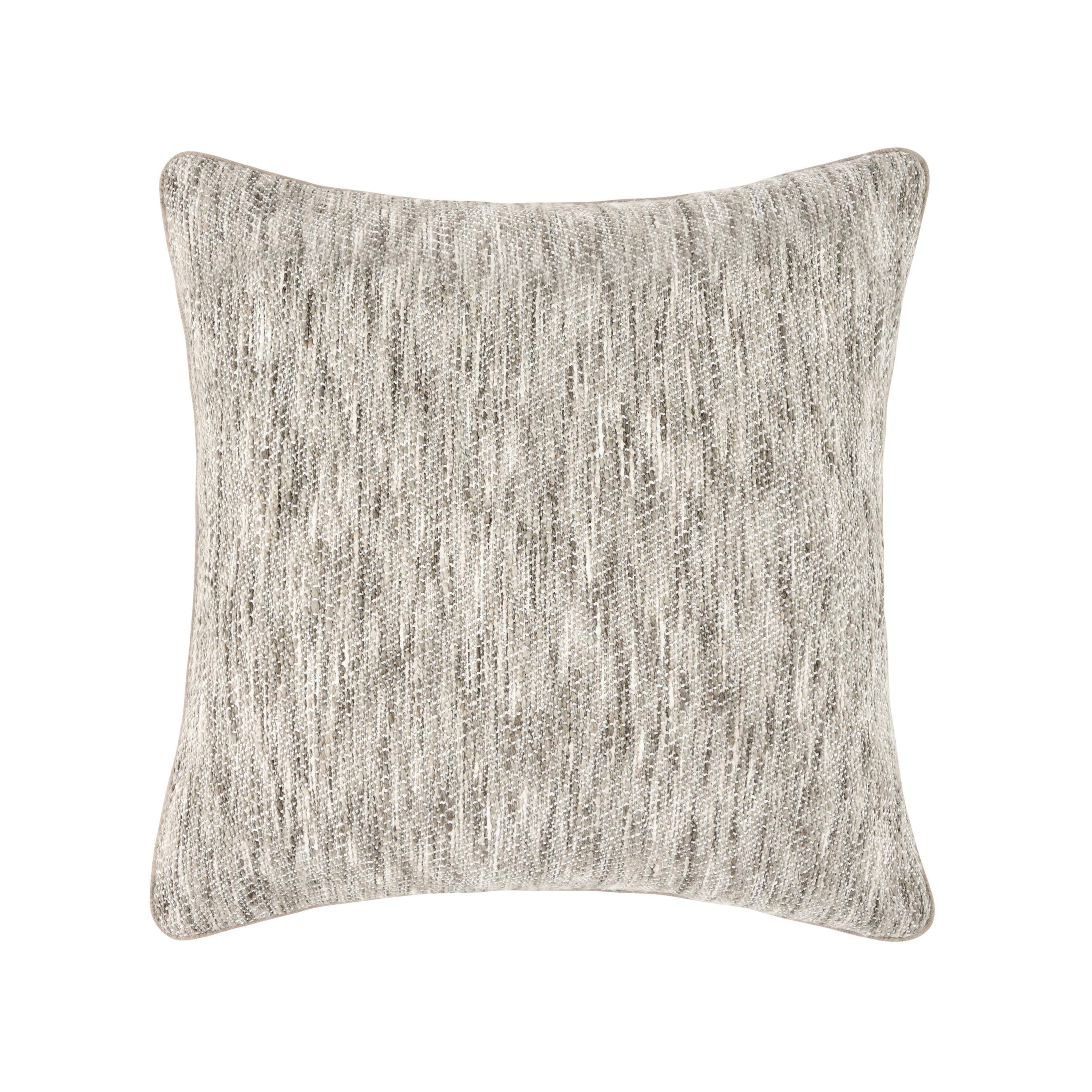 Front. Manhattan Lane - Sam Square Accent Throw Pillow, 22 Inch, Cotton Blend Textu - Beige.