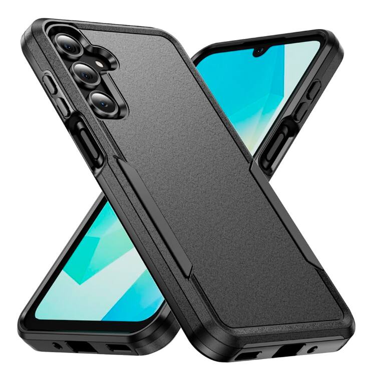 Entronix - Case Compatible with Galaxy A17 - Soft-Touch Dual-Layer Sleek Cover - Black