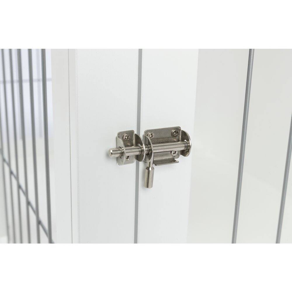 Alt View 4. TRIXIE - Dog Crate, Wooden Indoor Kennel Furniture for Dogs Up to 66 lb - White.