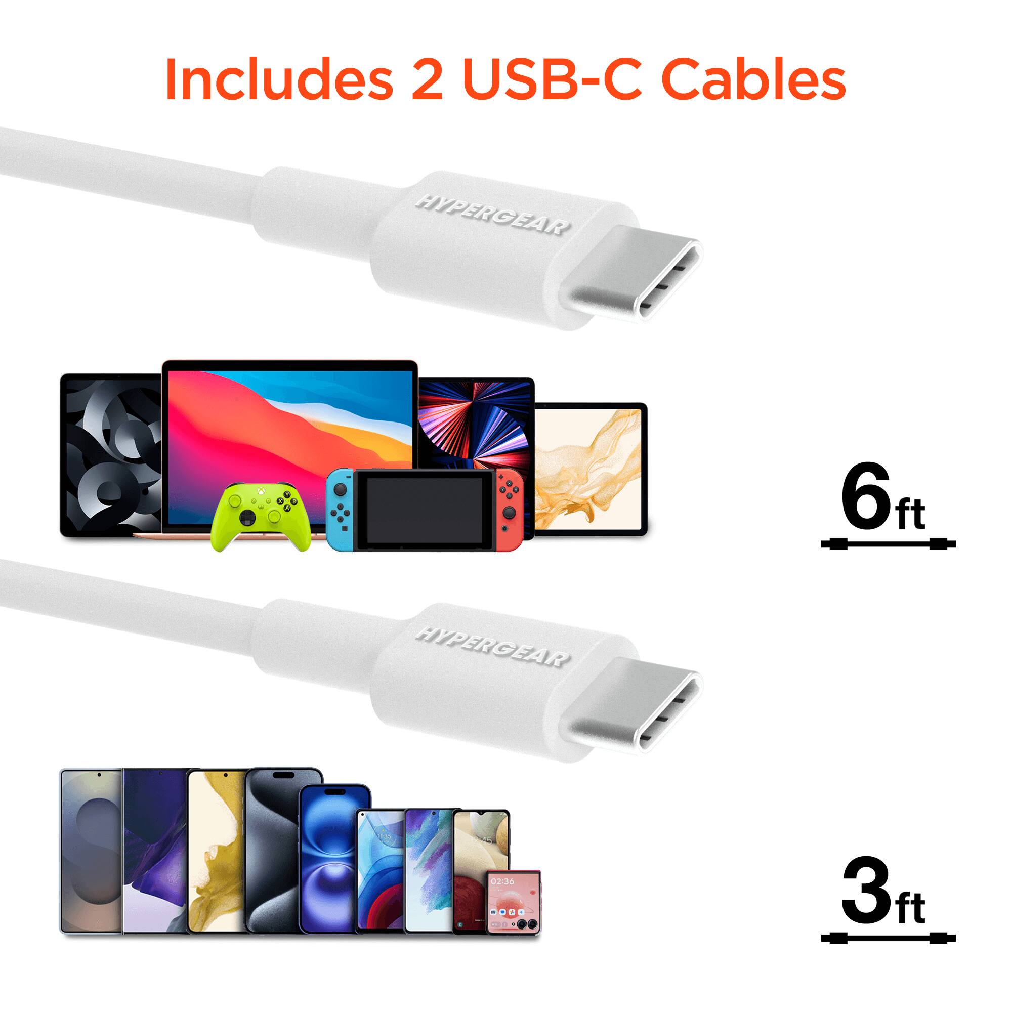Includes 2 USB-C Cables

HYPERGEAR 6ft

HYPERGEAR 3ft