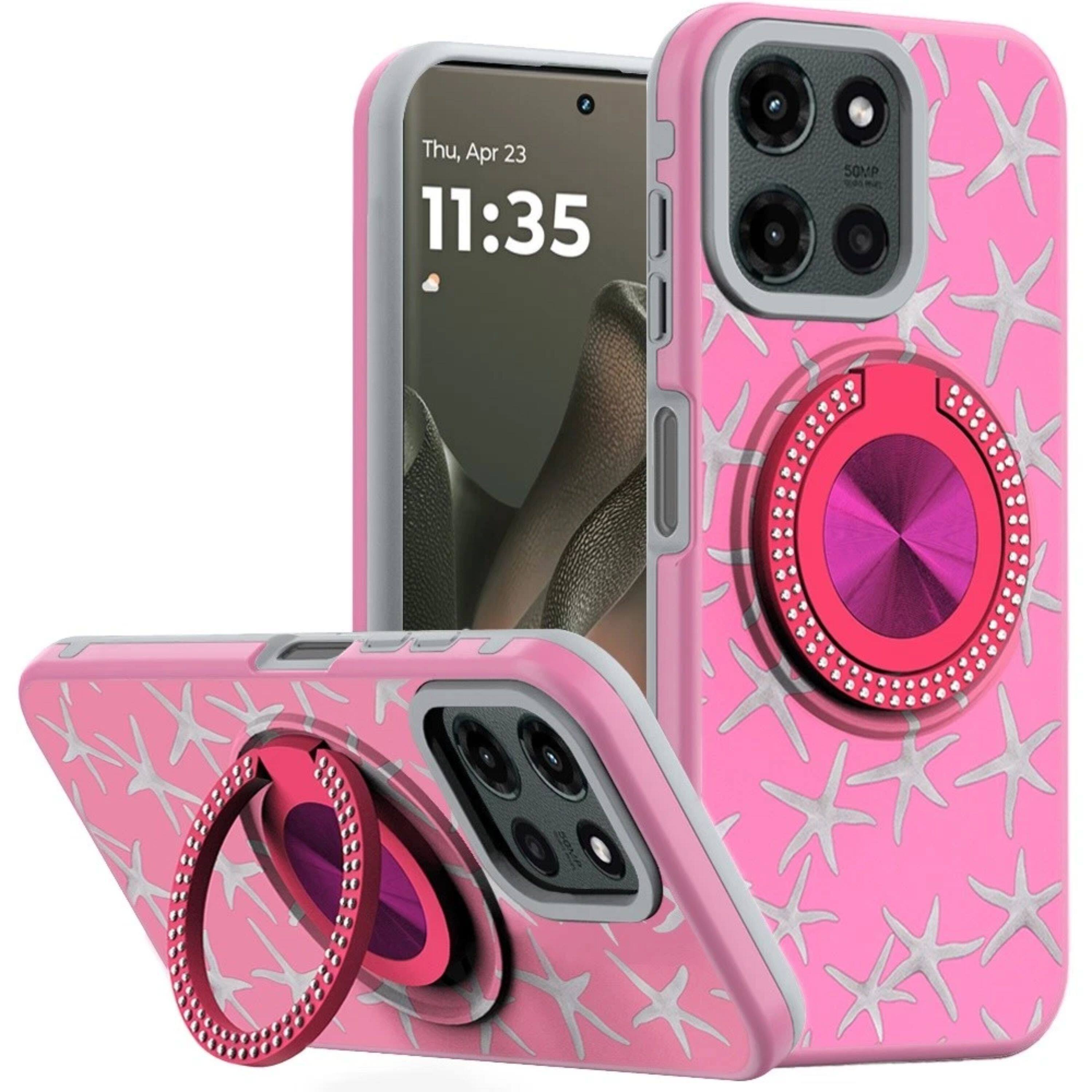 Kitcheniva - Luxury Printed Ring Holder Case For Motorola Edge 2025 1 - Multicolor