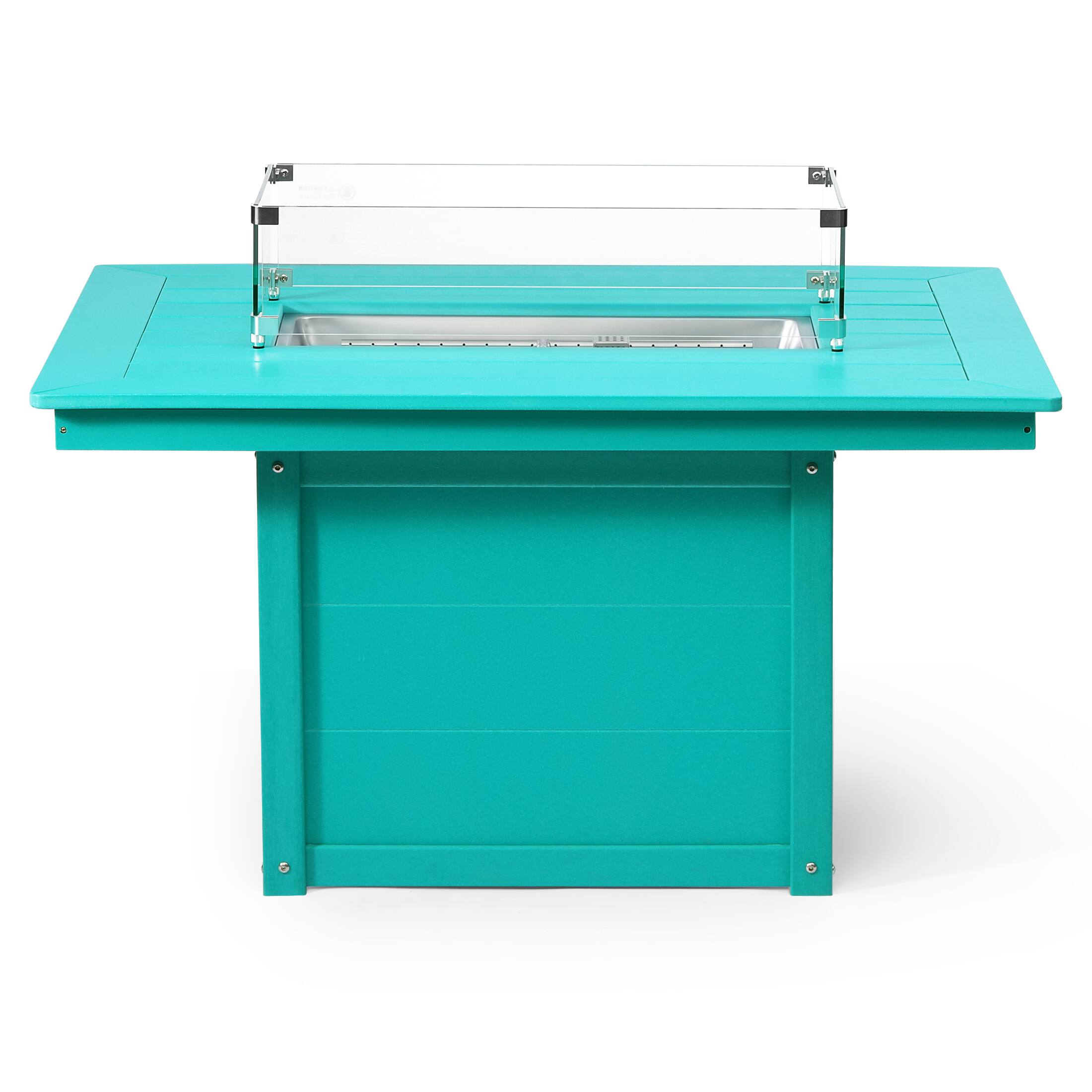 Back. WestinTrends - WestinTrends Helios 46" Modern Outdoor 55,000 BTU Patio Gas Propane Rectangle Deck Fire Pit Table - Turquoise.