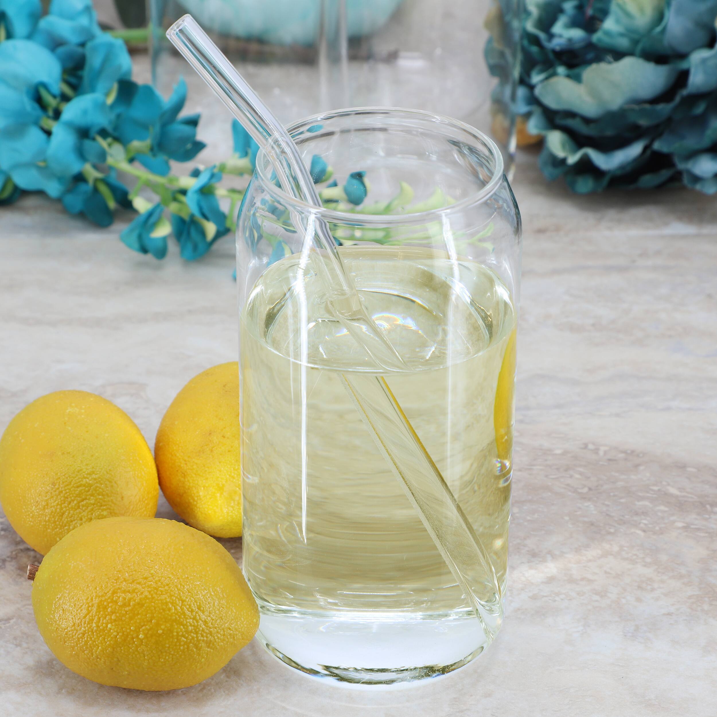 Alt View 4. Gibson - Gibson Home Zadie 10 Piece Glass Tumbler and Straw Set in Clear - Clear.