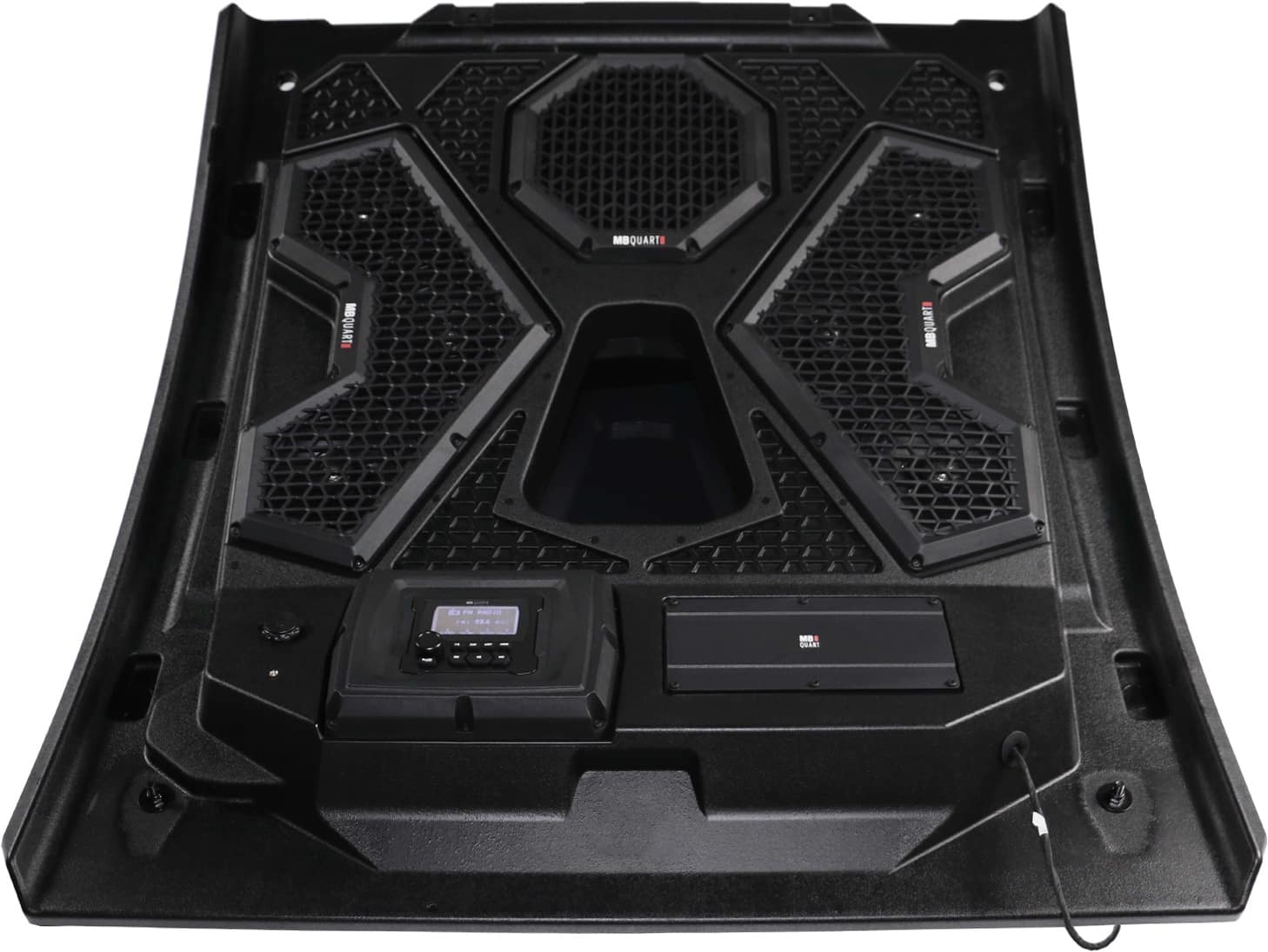 MB Quart - Tuned 6 Speaker Audio Roof with 3.5 Inch LCD Source Unit for Polaris RZR Trail - Black - Front_Zoom