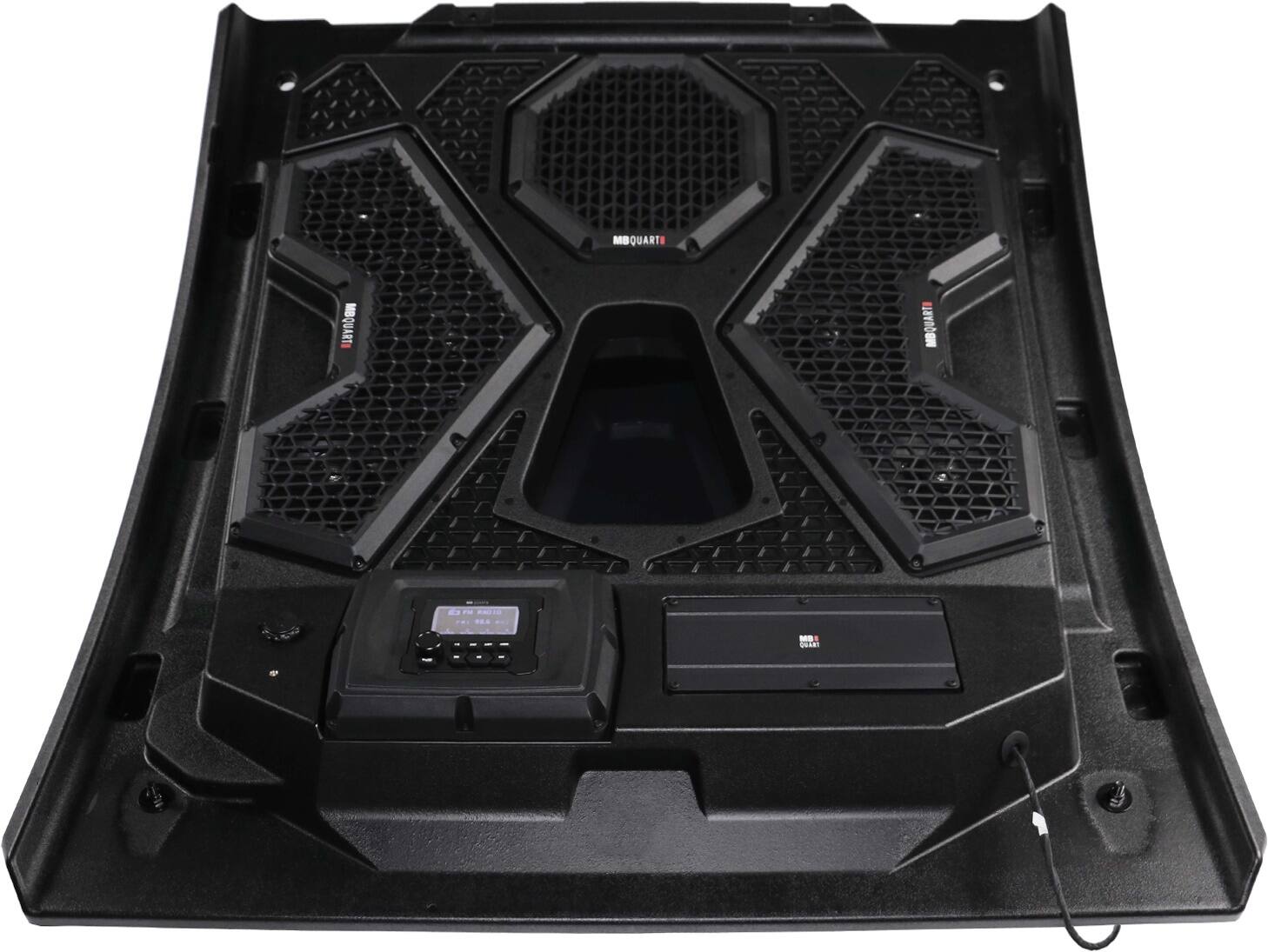 MB Quart - Tuned 6 Speaker Audio Roof with 3.5 Inch LCD Source Unit for Polaris RZR Trail - Black