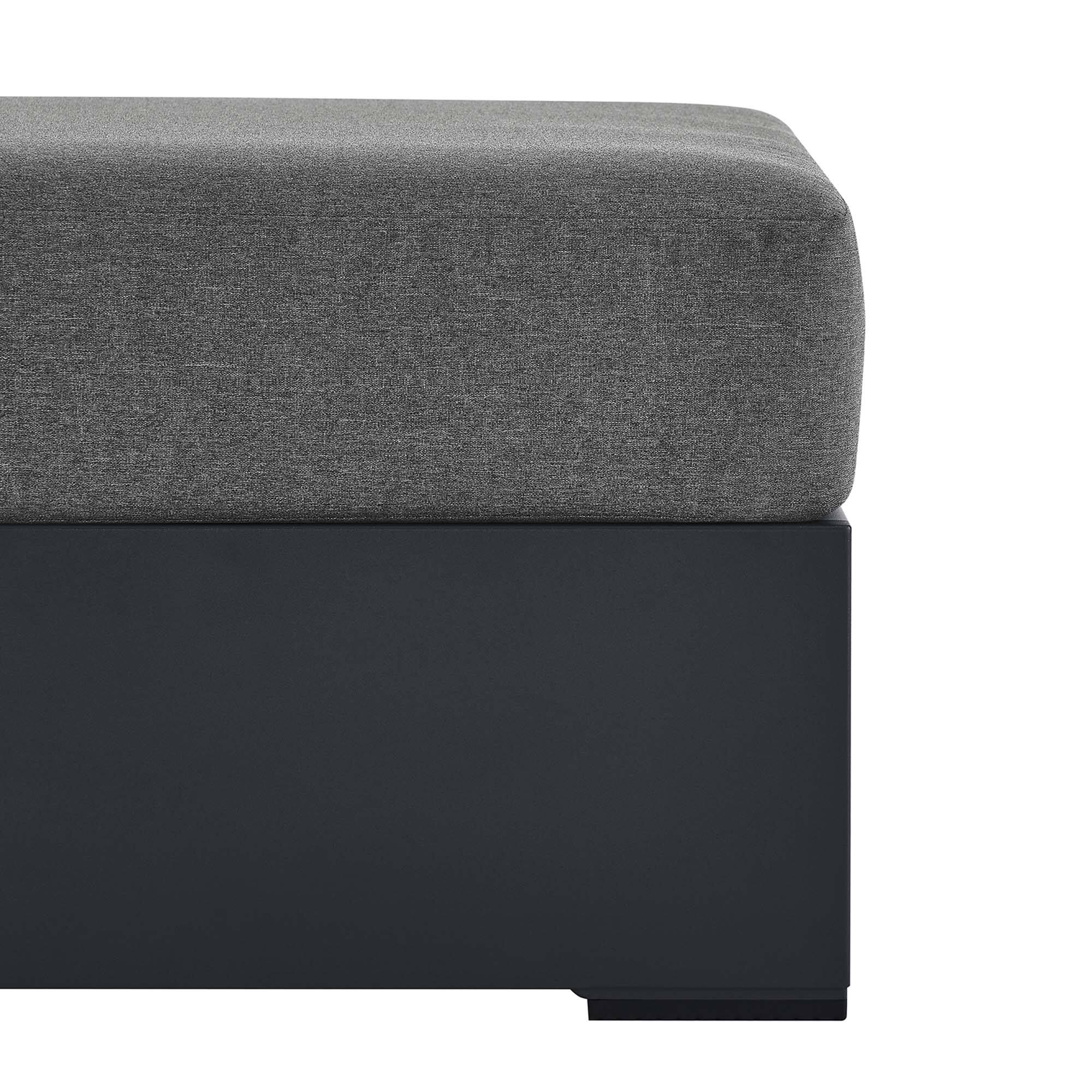 Alt View 4. Modway - Tahoe Outdoor Patio Powder-Coated Aluminum Ottoman by Modway - Gray Charcoal.