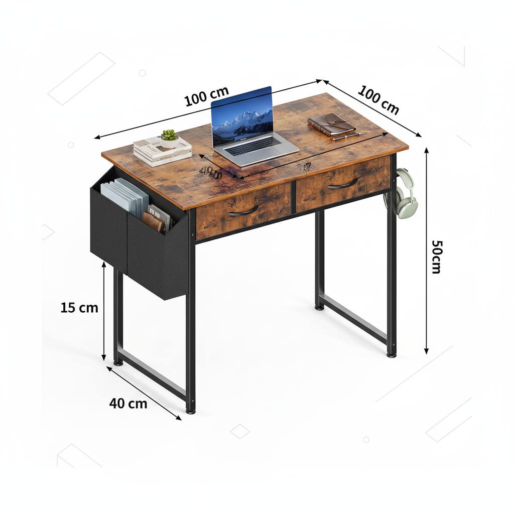 - Length: 100 cm
- Width: 100 cm
- Height: 50 cm
- Drawer Height: 15 cm
- Drawer Width: 40 cm