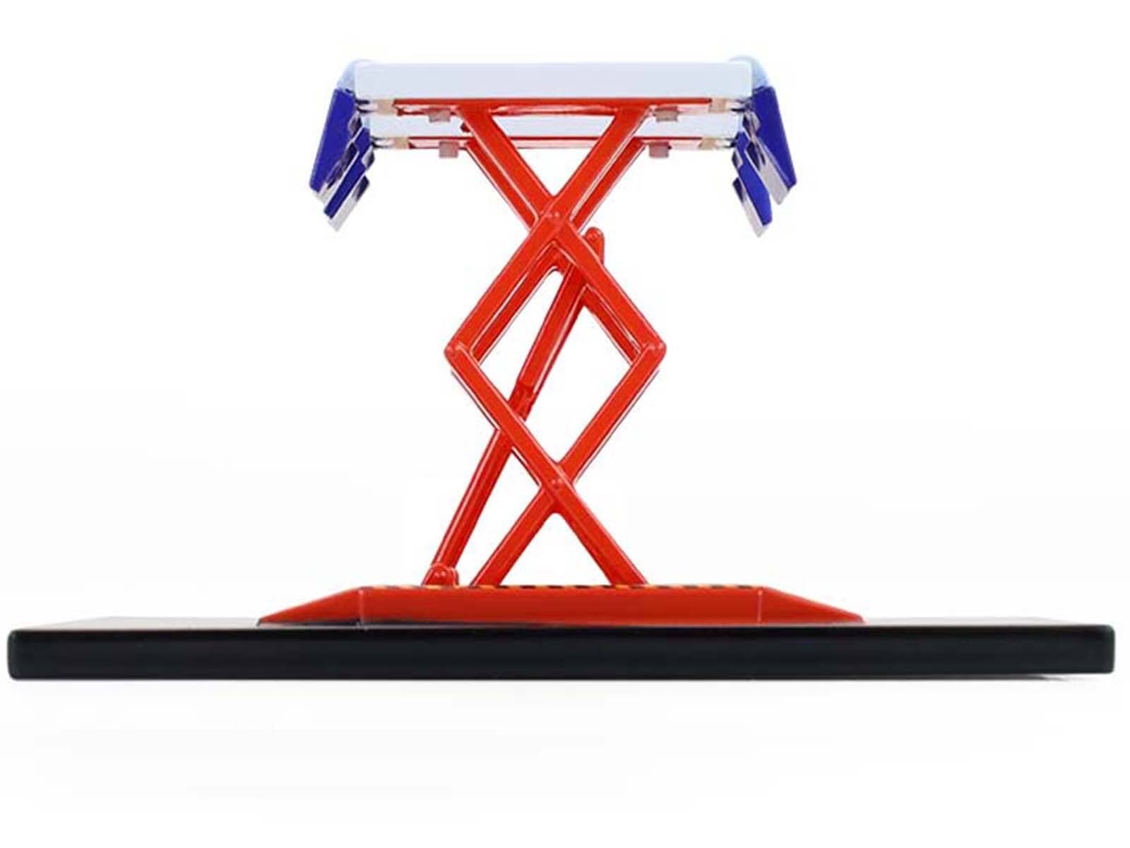 Alt View 2. Greenlight - Automotive Double Scissor Lift "Chevron" White and Red "Double Scissor Lifts" Series 2 1/64 Diecast Model by Greenlight.