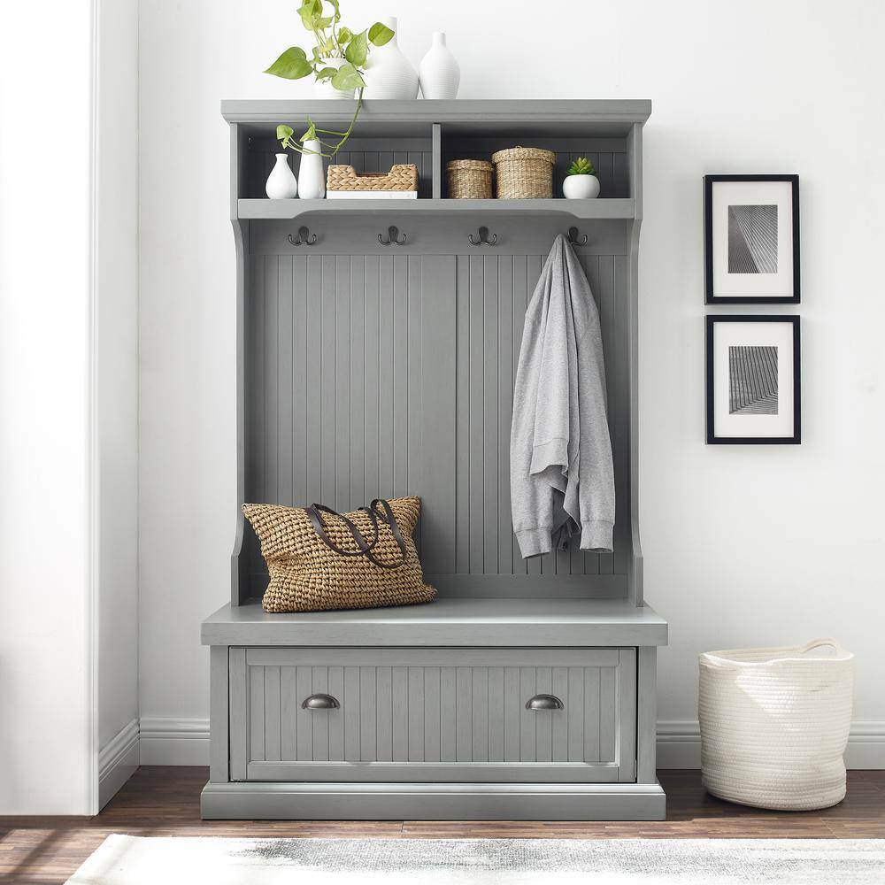 Alt View 10. Crosley Furniture - Seaside Hall Tree - Distressed Gray.