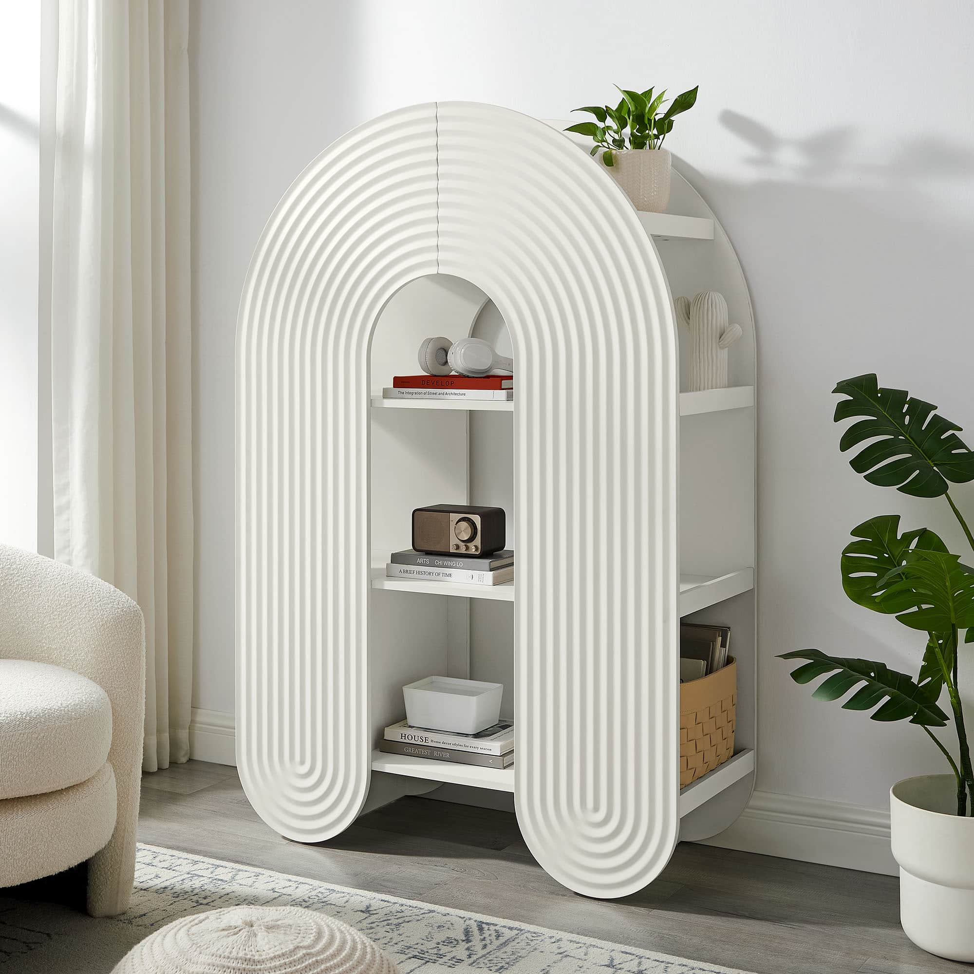 Daydream 58" Arched Bookshelf by Modway - White