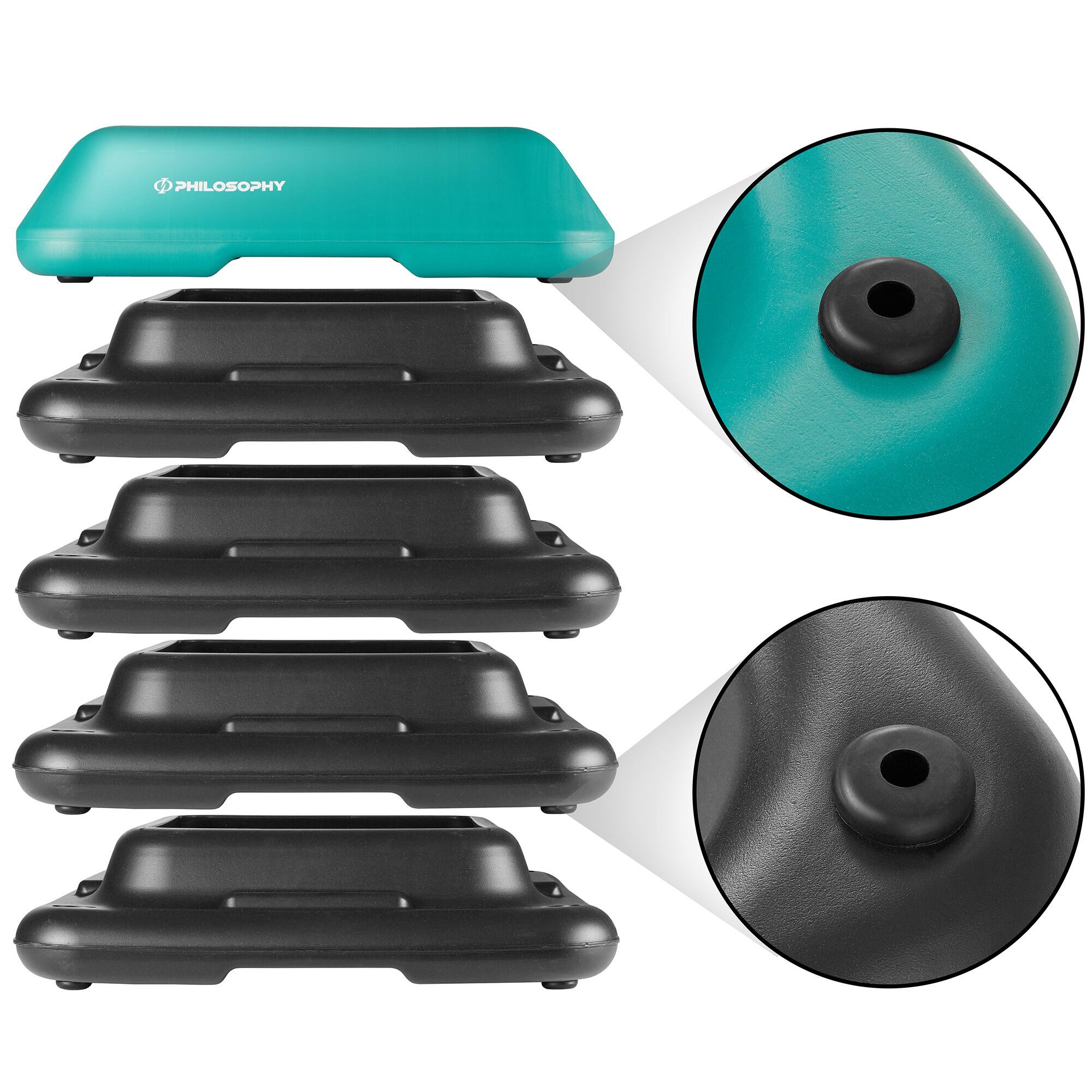 Alt View 2. Philosophy Gym - Aerobic Exercise Adjustable High Step Platform with 4 Risers - Green.