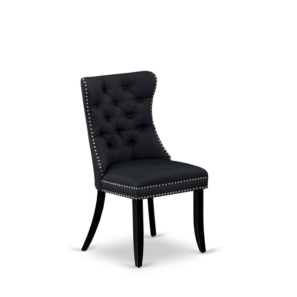 Angle. East West Furniture - Parson Kitchen Chairs - Black.