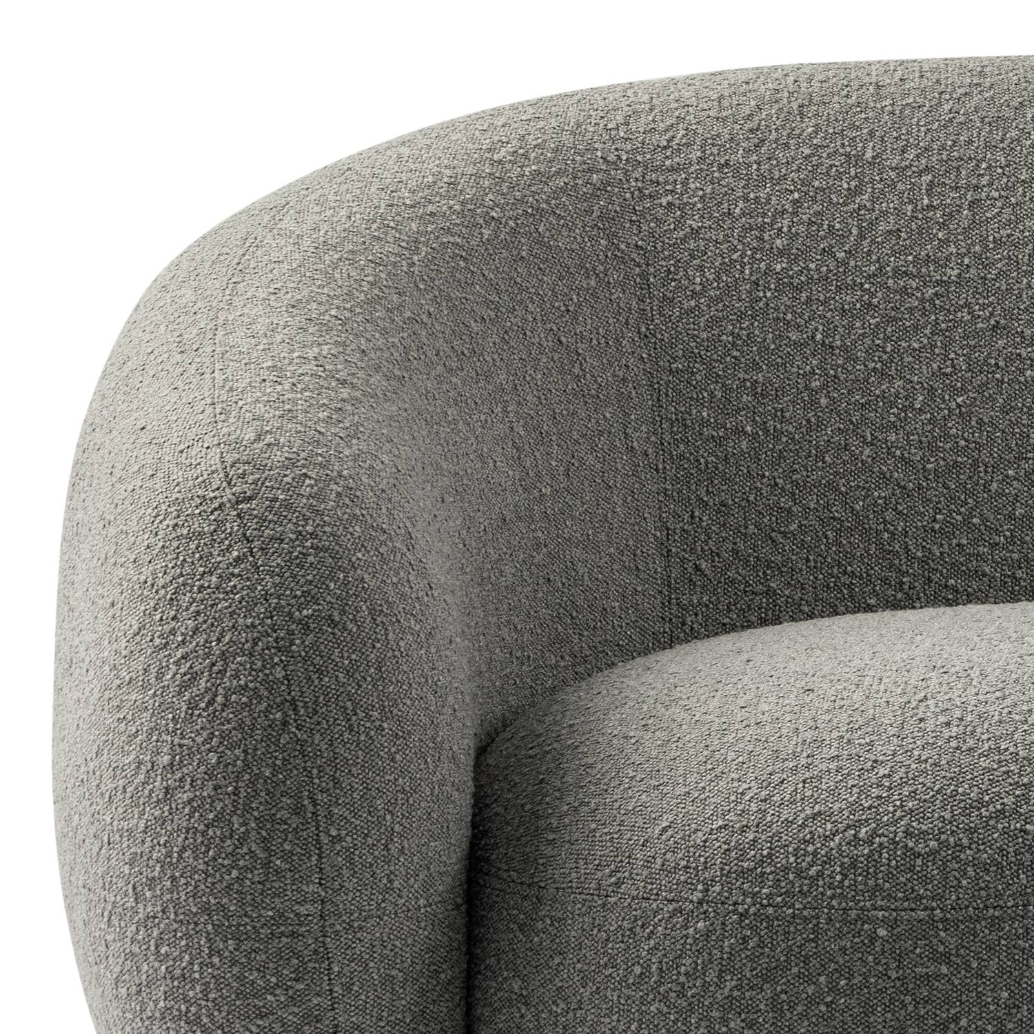 Alt View 4. Simpli Home - Sherri 69 inch Wide Contemporary Loveseat Sofa in Stone Grey Boucle Performance Fabric - Stone Grey.