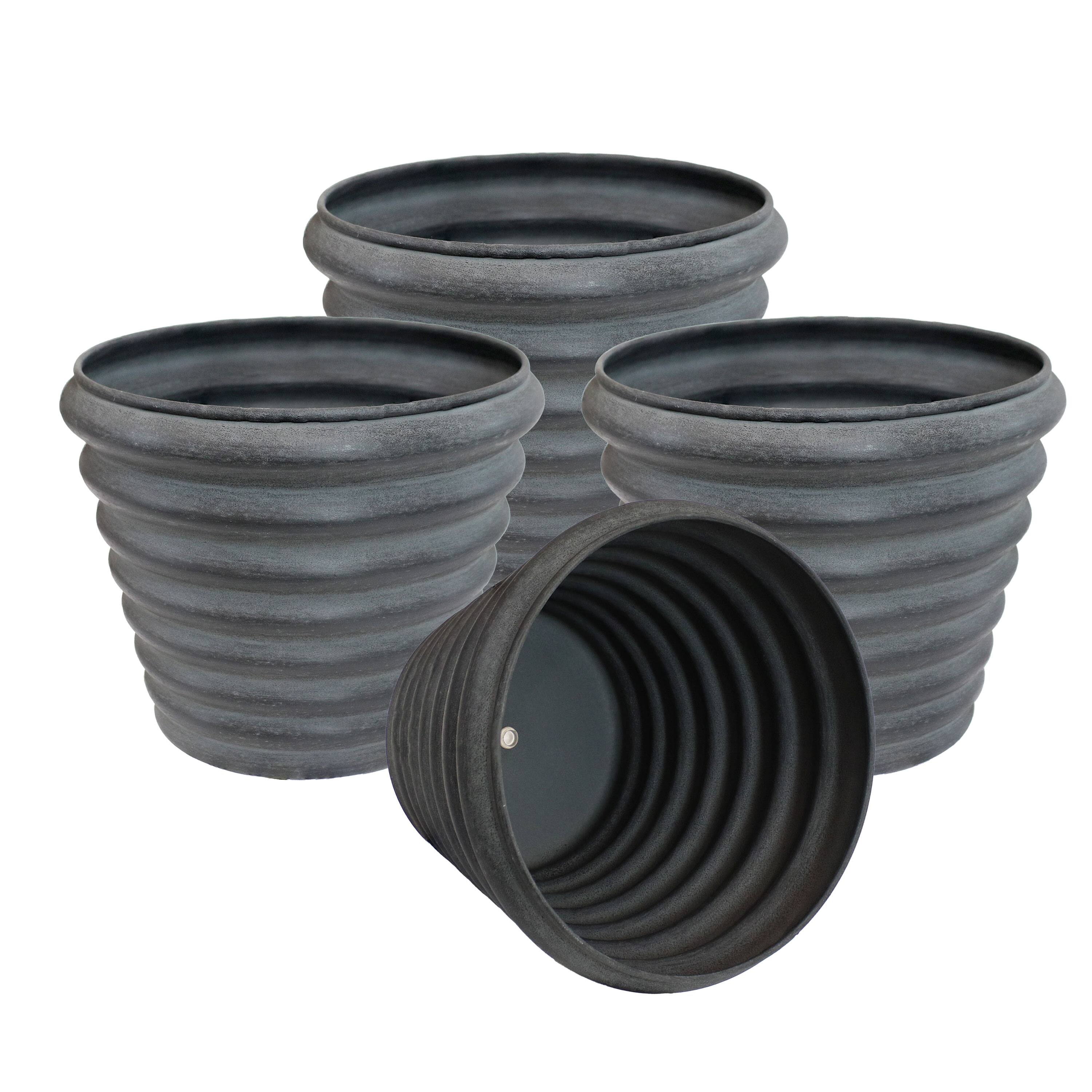 Sunnydaze - Molly Metal Planter - 12.5 in - Set of 4 - Matte Gray price history on PriceWatchPro