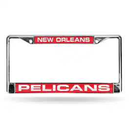 Rico Industries - New Orleans Pelicans NBA Chrome Metal Laser Cut License Plate Frame - Multi