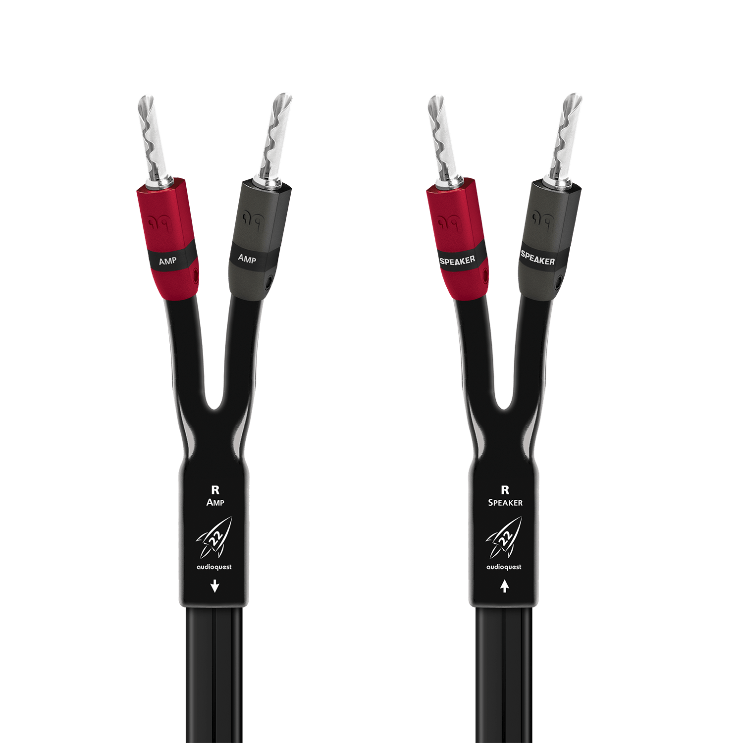 AudioQuest 15' Pair Rocket 22 Full-Range Speaker Cable W/ SureGrip 300 ...