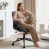 KERDOM - Mid Back Ergonomic Home Office Chair with Lumbar Support & Removable Armrest, Rocking Swivel Vanity Chair Desk Chair - Dark Gray