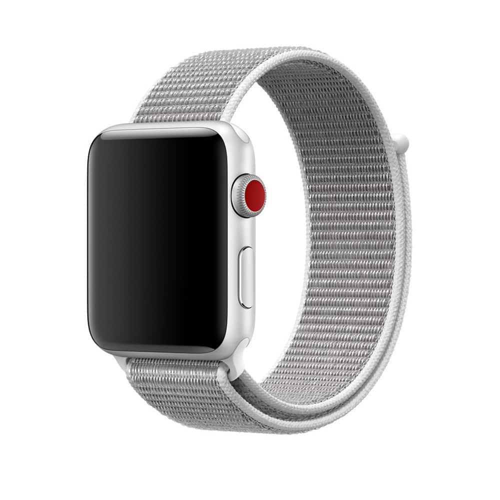 StrapsCo - Everyday Comfort Nylon Watch Band For Apple Watch - 44mm/45mm/46mm/49mm - White & Grey