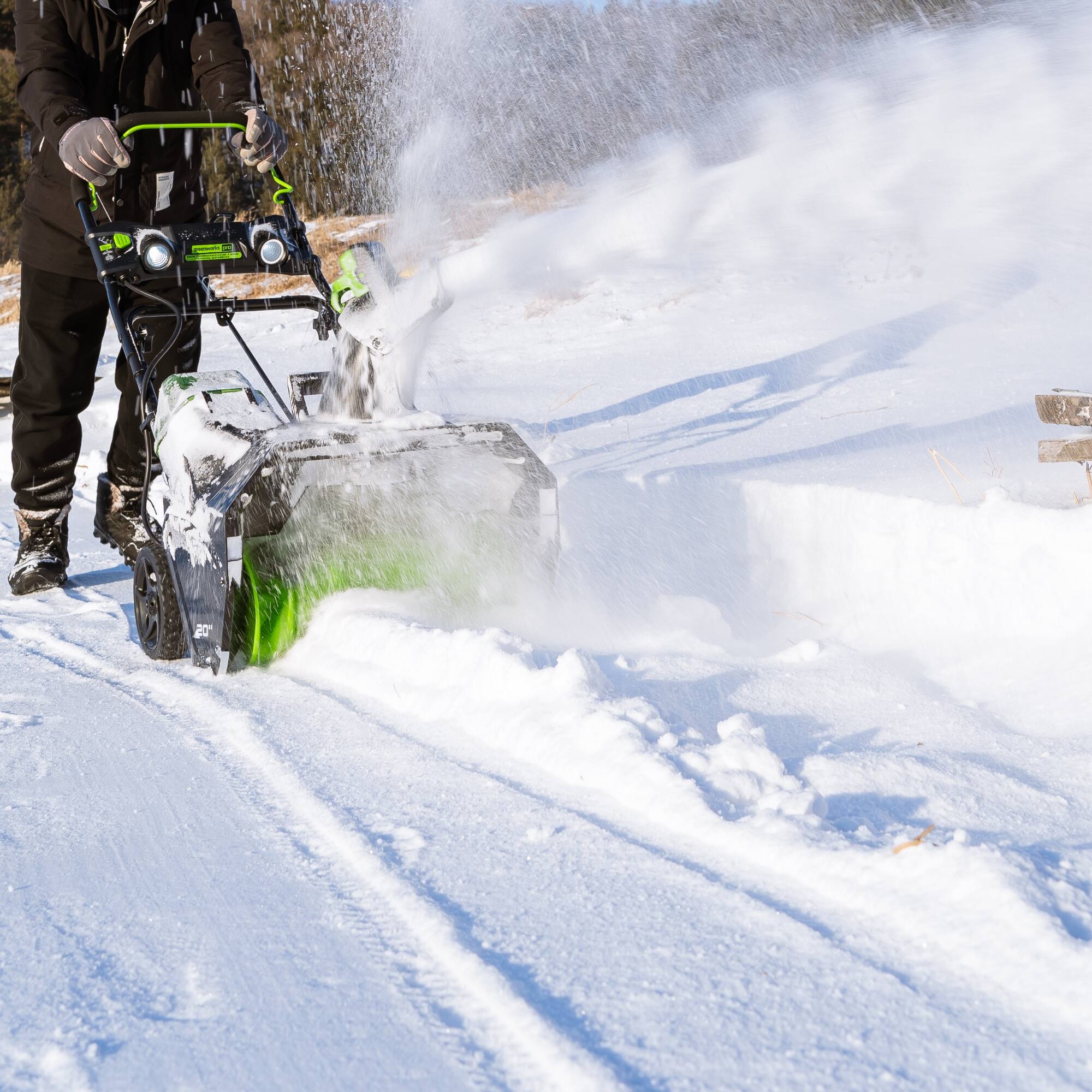 Alt View 16. Greenworks - Pro 80V 20" Snow Thrower (Battery and Charger not included) - green.