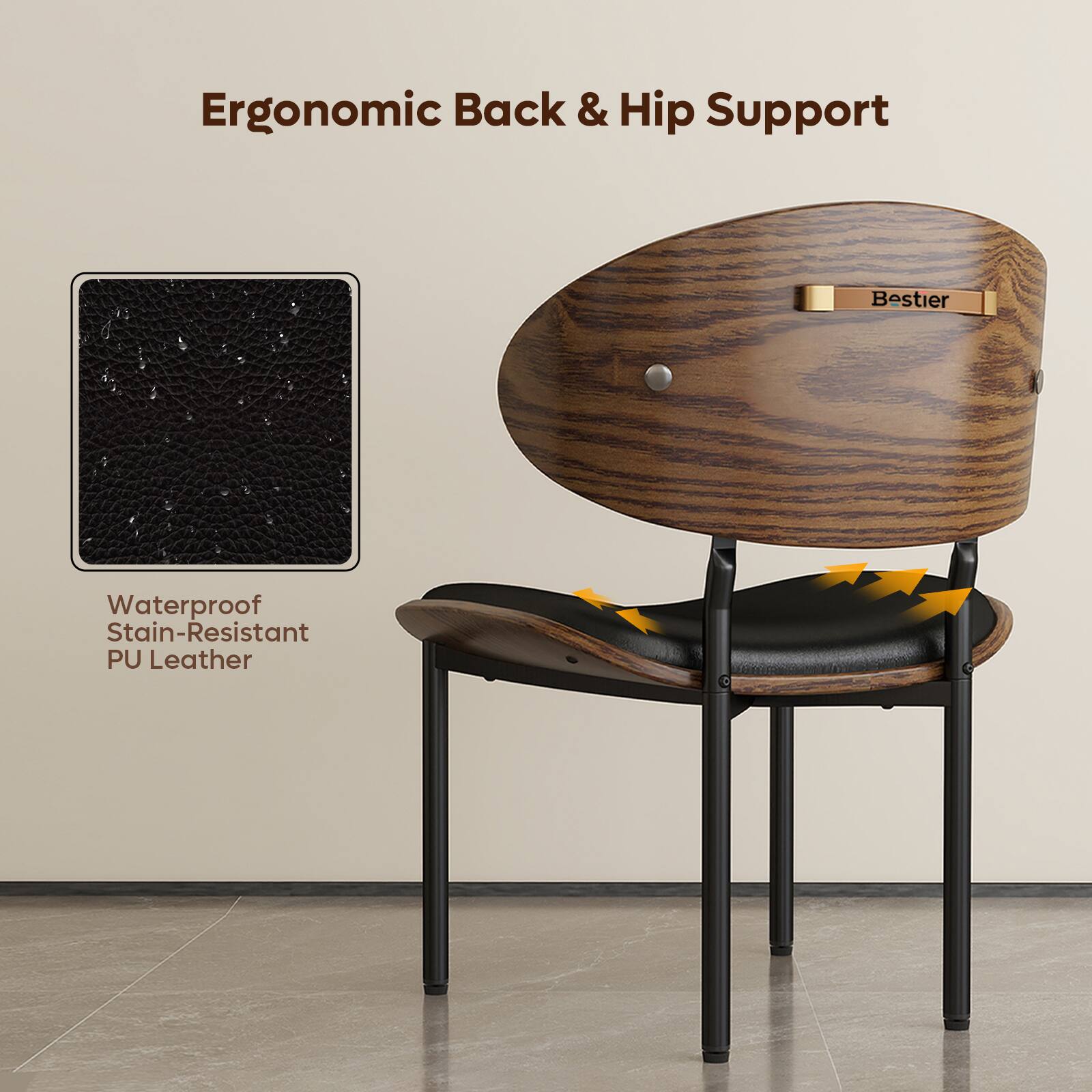 Ergonomic Back & Hip Support

Waterproof Stain-Resistant PU Leather