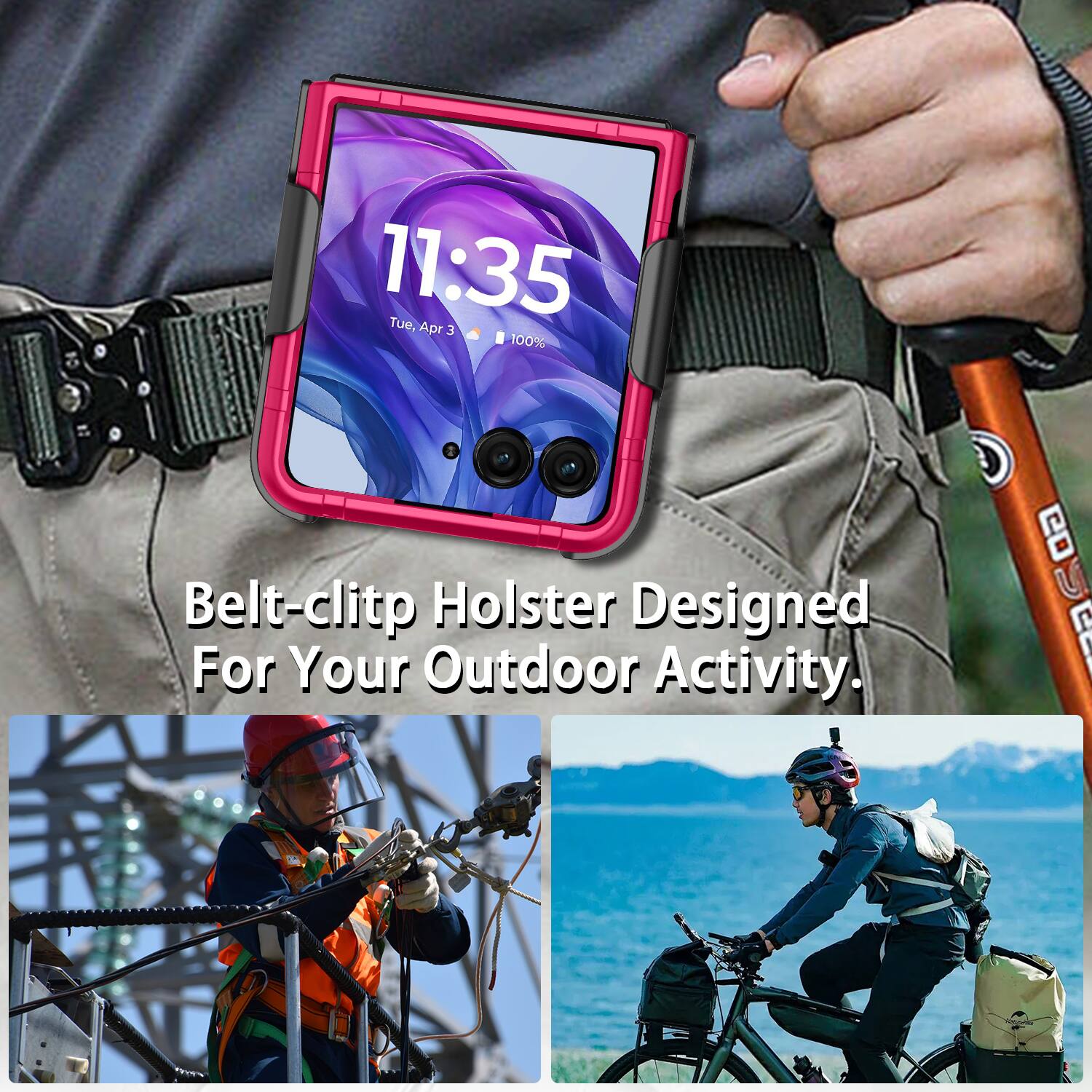 11:35 Tue, Apr 3 100% Belt-clipt Holster Designed For Your Outdoor Activity.
