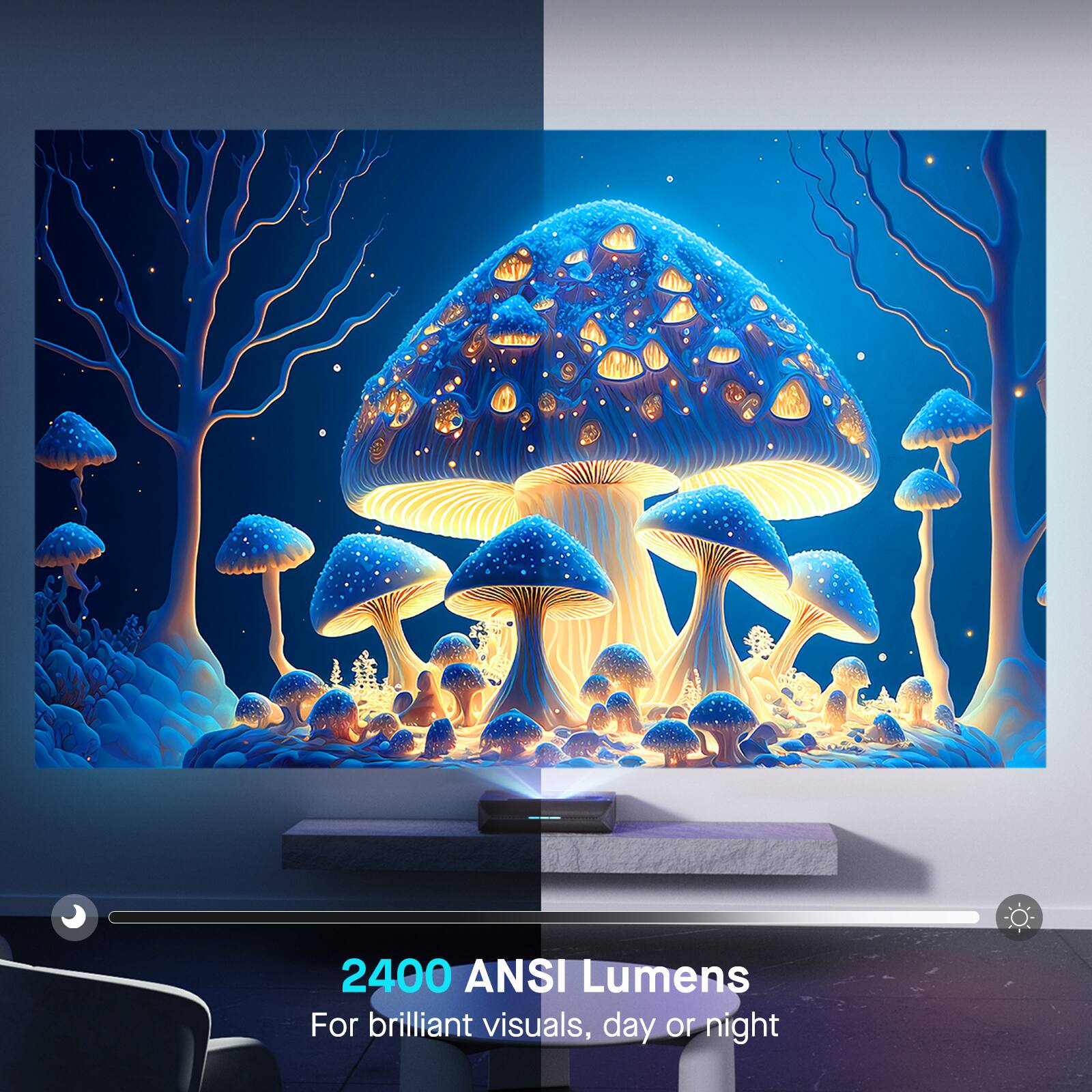 2400 ANSI Lumens  
For brilliant visuals, day or night