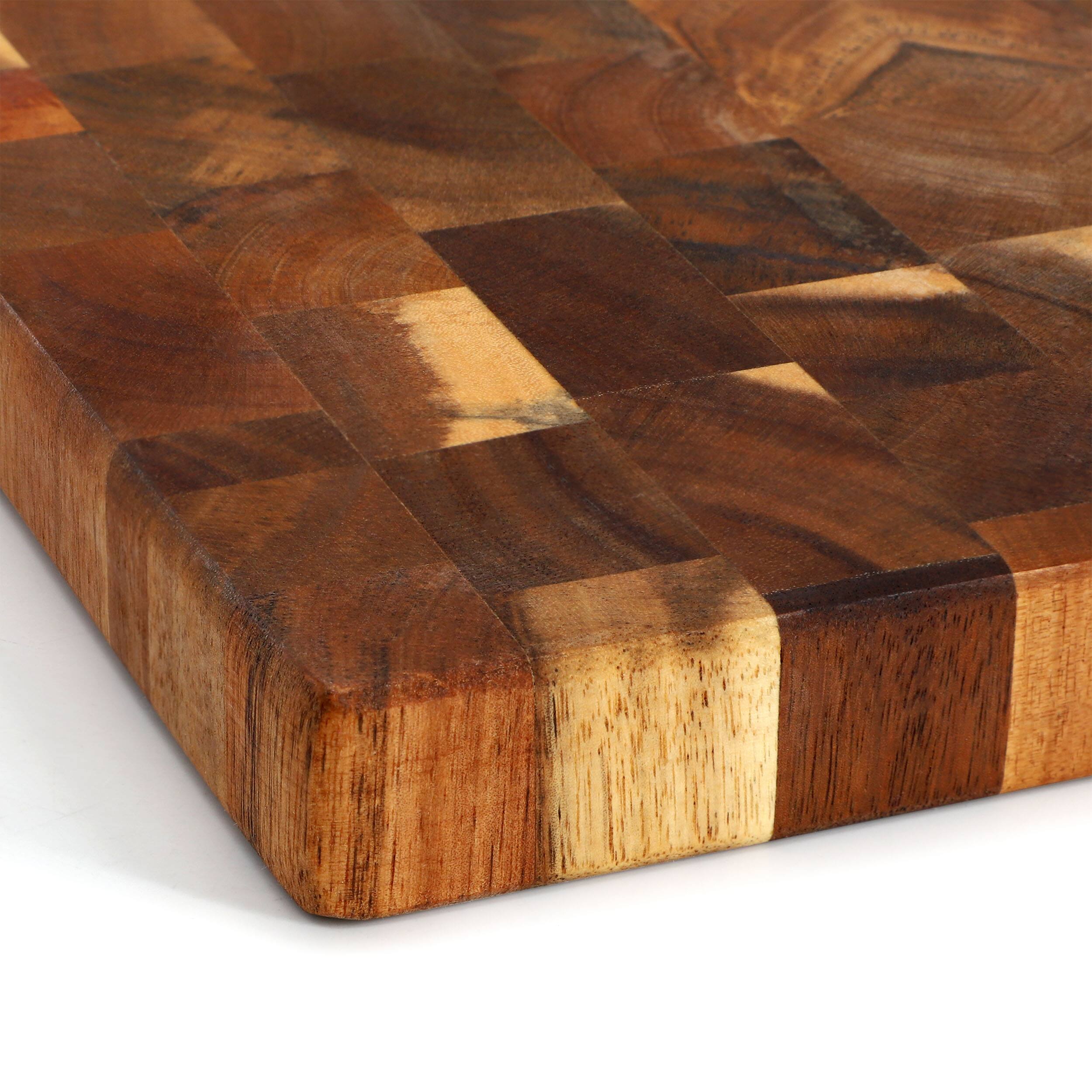 Alt View 2. MegaChef - MegaChef 13.75 Inch Square Thick Acacia Wood Serving Butcher Cutting Board - Brown.