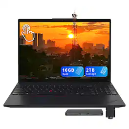 Lenovo - ThinkPad L16 16" WUXGA Touchscreen,Intel Ultra 5 225U,16GB RAM,1TB SSD+1TB Dock Station,Fingerprint,Win 11 - Black