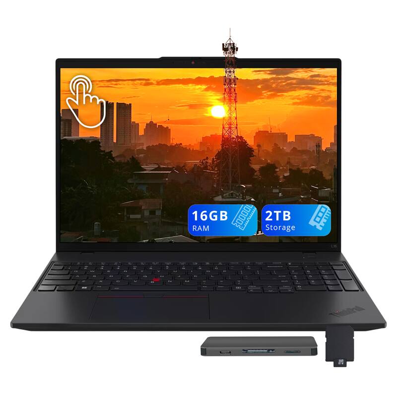 Lenovo - ThinkPad L16 16" WUXGA Touchscreen,Intel Ultra 5 225U,16GB RAM,1TB SSD+1TB Dock Station,Fingerprint,Win 11 - Black